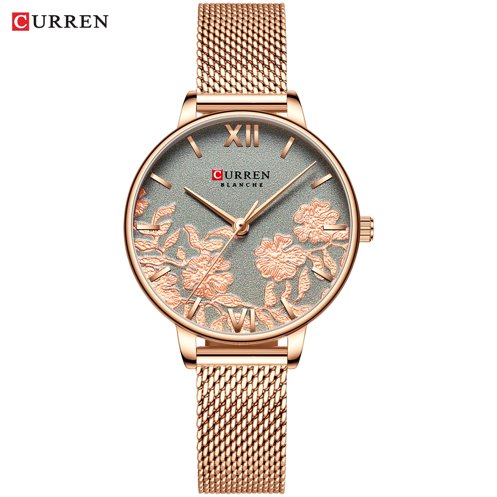 CURREN женские часы лучший бренд класса люкс из нержавеющей стали ремешок наручные часы для женщин розовые часы Стильные кварцевые женские часы