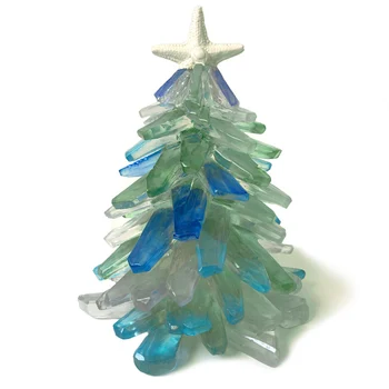 

Beautiful Green Pine Christmas Tree Unique Christmas Decoration Sea Beach Resin Christmas Tree Holiday Ornament LBShippi