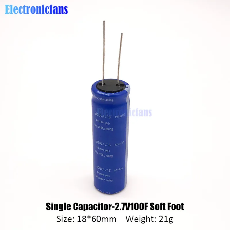 Супер фарадный конденсатор 2 7 В 100F 2.7V100F 18*60 мм Высокочастотный Низкочастотный