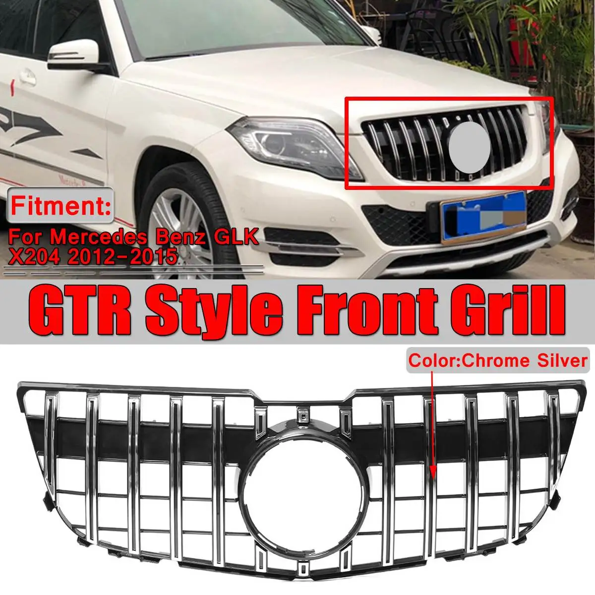 Новый GLK X204 для GTR GT решетка переднего бампера автомобиля Mercedes Benz GLK250 GLK300 GLK350 2013 2014