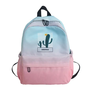 

Fashion Rainbow Color Zipper Backpack Girls Casual Large Capacity Schoolbag Women Stylish Travel Backpack