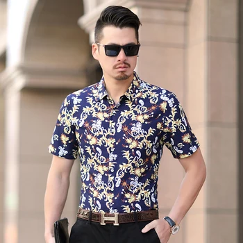 

The lates M-7X L6XL Men Shirt Summer High Quality Breathable Hawaiian Shirt Camisa Masculina Brand Casual Male Printed Plus Size