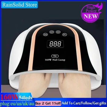 

T4 160W LED Lamp For Nail Dryer 54 LEDs UV Lamp For Drying All Gel Polish 10/30/60/99s With Timer Auto Sensor Manicure Tools