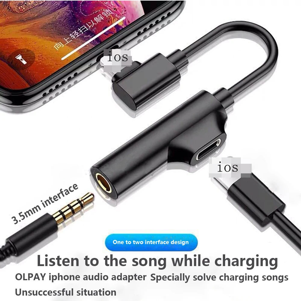 2 в 1, USB C, аудио кабель, Тип C, освещение, 3,5 мм, разъем, Aux, наушники, вызов, музыка, зарядный адаптер для Iphone, samsung, huawei, Xiaomi