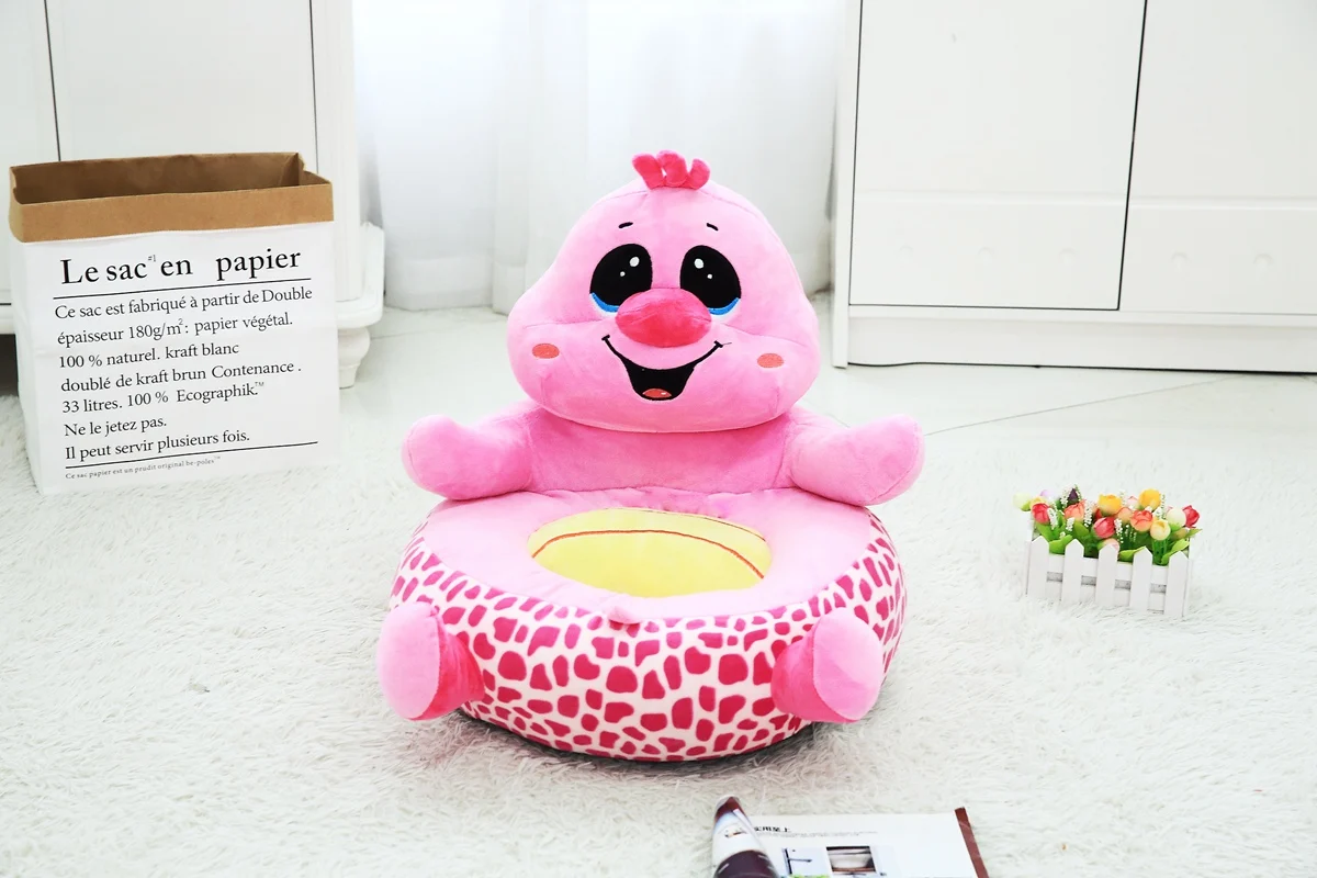 Cartoon Super Hero Toys Plush Baby Seat Feed Chair Stuffed Spiderman Batman Dolls Baby Soft Chair Plush Toys for Kids Gift - Цвет: Цвет: желтый