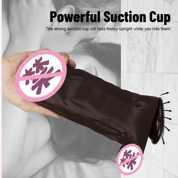 28*9cm Huge Thick Dildo Strong Suction Cup Sex Toy For Women Artificial Transparent Penis Clear Veins Big Dick Realistic Dildos 5
