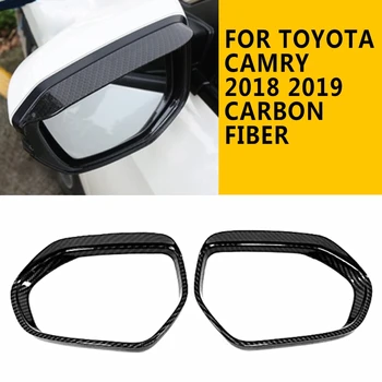 

pcmos Carbon Fiber Rearview Mirror Rain Cover Trim For Toyota Camry 2018 2019 Protector Exterior Parts Mirror Covers Stickers