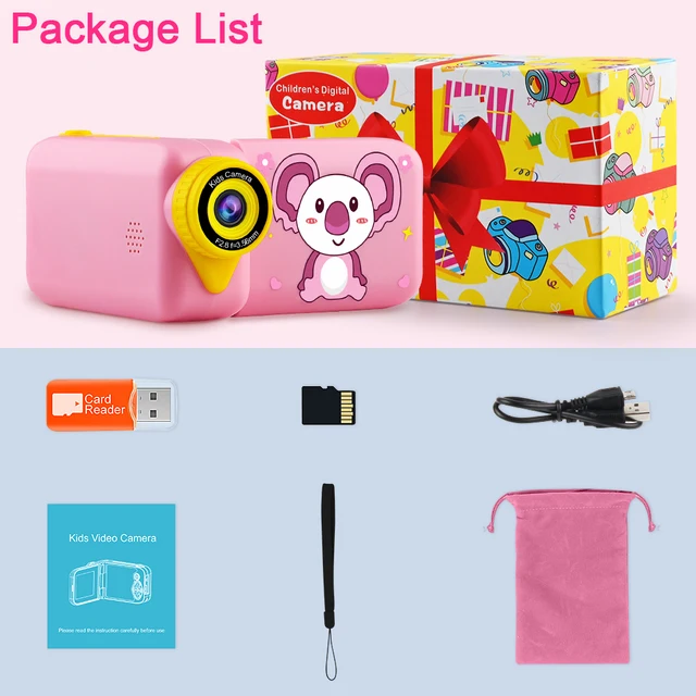 Child Camera Rotatable Digital Photo Camera Kids Camcorder Video Selfie Camera Toys For Children Girls Gift Boys Birthday Gift 6