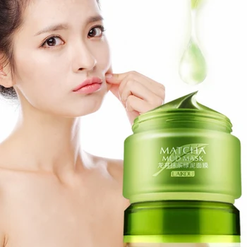 

NEW Oil-Control Shrinking Pores Whitening Face Mask Natural Green Tea Matcha Facial Mud Mask Hydrating Long Lasting FW65