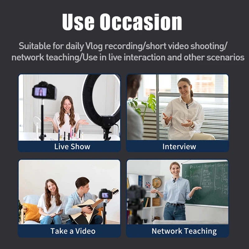 Wireless Lavalier Microphone Portable Audio Video Recording Mini Mic For iPhone 13 12/Type-C Mobile Phone Mike Live Game Teach mic stand Microphones