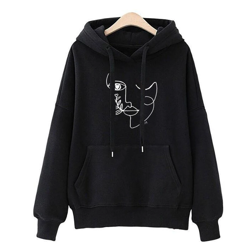 Осенняя Женская и мужская толстовка с принтом в виде линий белая графическим