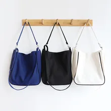 Оригинальная Новинка года; стильная модная простая ткань в японском стиле; женская сумка на плечо из чистого хлопка; Холщовая Сумка