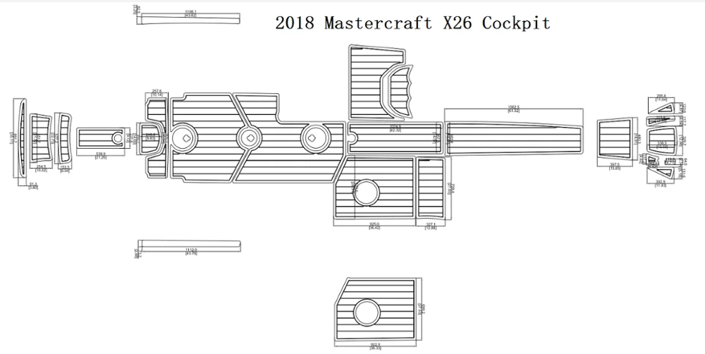 2018 Mastercraft X26 подкладка для кабины лодки EVA Тиковый настил 1/4 дюйма 6 мм | Автомобили