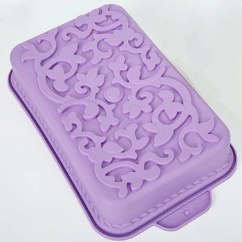 

Decorative Pattern Rectangle Silicone Cake Molds For Baking Mousse Jelly French Dessert Mold Pastry Baking Chocolate Tools K814