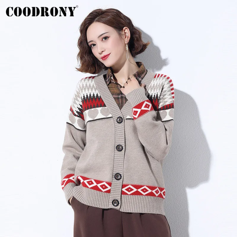 COODRONY Brand Casual Streetwear Fashion Thick Warm Cardigans Female 2020 Winter Korean Style Soft Slim Sweaters Women W1087