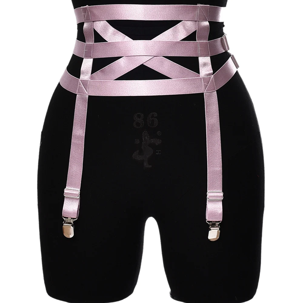 Light Purple Wedding Garter Bridal Bondage Stockings Elastic Shoulder