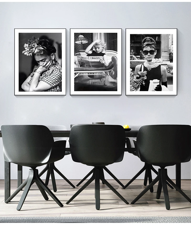 For Living Room Modern Decorative Prins Famous Person Photography Movie Star Canvas Painting Black White Wall Art Picture