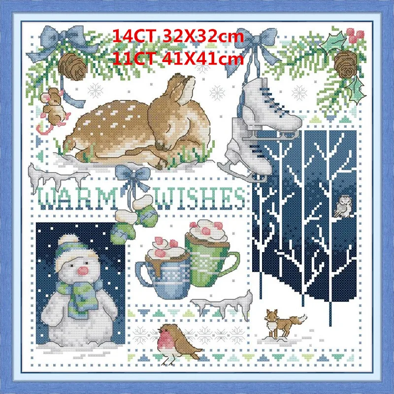 DA333 Joy Sunday Christmas рога Набор для вышивания крестиком DMC набор для рукоделия Набор для вышивания крестиком аксессуары для украшения дома - Цвет: DA333