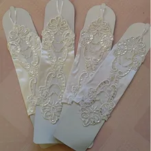 Распродажа, дешевые женские элегантные кружевные свадебные перчатки без пальцев для банкета, Вечерние перчатки с вышивкой rekawiczki biale barato ST033