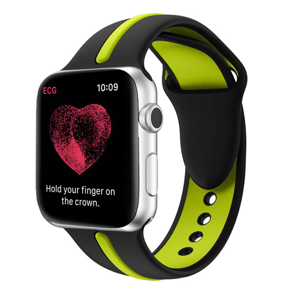 Спортивный силиконовый ремешок для apple watch 42 мм 38 iwatch 44 мм/44 3 2 1 резиновый браслет