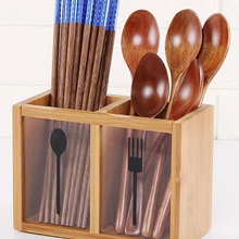 Кухонная коробка для хранения столовых приборов, многофункциональная бамбуковая подставка для еды, палочки для еды, перегородка, стеллаж для хранения, органайзер для ящиков