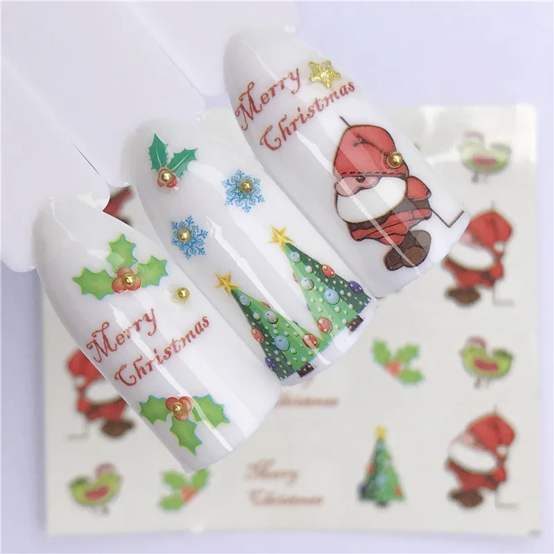 

2019 NEW 3D Nail Decal Xmas Stickers Snowflake Wraps Reindeer Adhesive Slider Tip Nail Art Decoration Manicure Accessories Gift