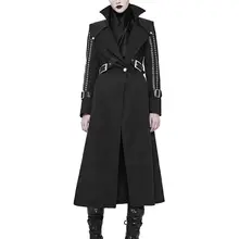 Готическое Женское зимнее черное длинное пальто женское длинное пальто средневековая Ретро верхняя одежда из искусственной кожи костюм в стиле панк Casaco Feminino 3XL