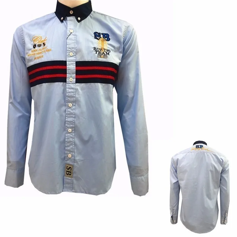 Faconnable бренд рубашки Весна Eden модная мужская одежда с длинными рукавами Aeronautica рубашка сплошной цвет парка повседневная мужская рубашка - Цвет: 101 Blue