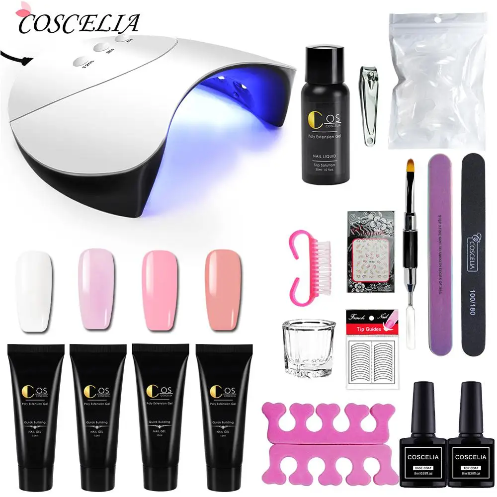 

Extend Builder Poly Gel Nail Set Nail Quick Extension UV LED Hard Gel Acrylic Builder Gel With Nail Lamp