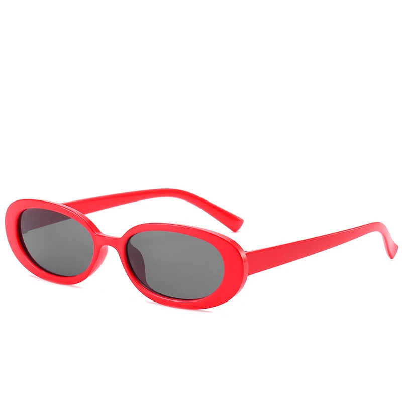 Новинка, европейский и американский стиль, черно-белая овальная оправа, солнцезащитные очки, модные солнцезащитные очки,, женские солнцезащитные очки, маленькие очки, UV400 - Цвет линз: C7