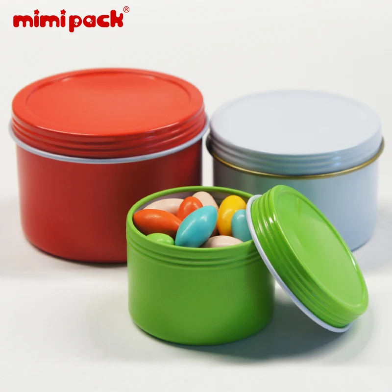 Mimipack 24 шт. металлические глубокие круглые жестяные коробки с винтовой крышкой, жесть жевательная резинка Конфета разное Органайзер(6 цветов