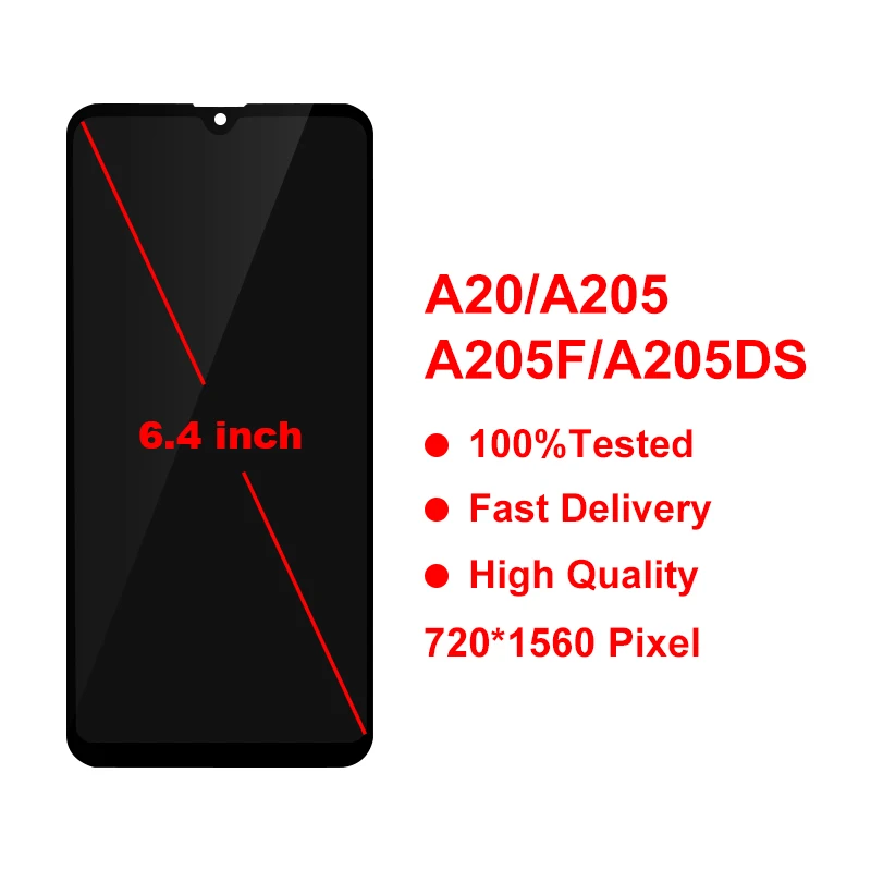 A205 ЖК-дисплей для samsung Galaxy A20 A205 SM-A205F ЖК-экран дигитайзер Замена для A20 A205 SM-A205F дисплей