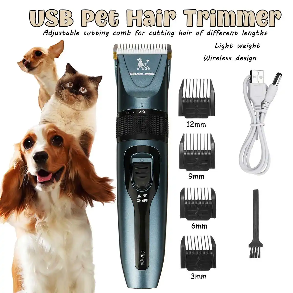 

Professional USB Dog Hair Clippers Trimmer Electric Pet Grooming Tool Rechargeable Cat Shaver Hair Cutter Dog Haircut Machine