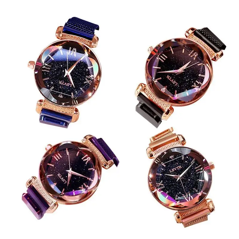 New Fashion Star Quartz Watch Glass Quartz Mesh With Magnetic Buckle Ladies Watch Star Magnet Watch With Magnet Watch