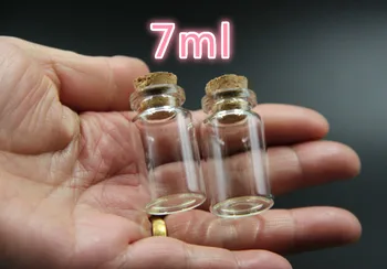 

1000PCS 22*40mm 7ml Glass Bottles Wishing Bottle Empty Sample Storage Jars with Cork Stoppers Home Storage Organization Bottles