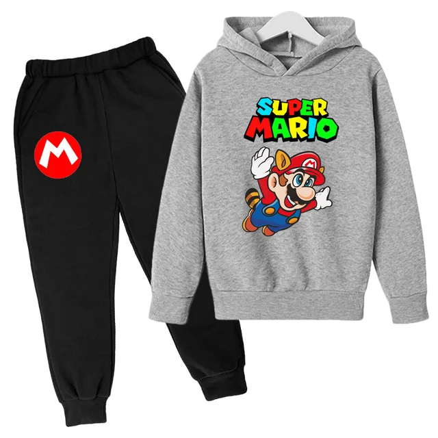 Mario Brothers Hoodie Print Hoodie Sweatshirt Baby Boys and Girls Casual children s clothing Hoodie set