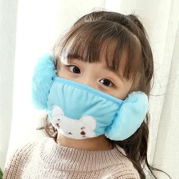 

Child Kids Winter Lovely Cache Warmer scarf Cute Earmuffs face Ma-sk scarf Christmas Gift mondkapjes kinderen