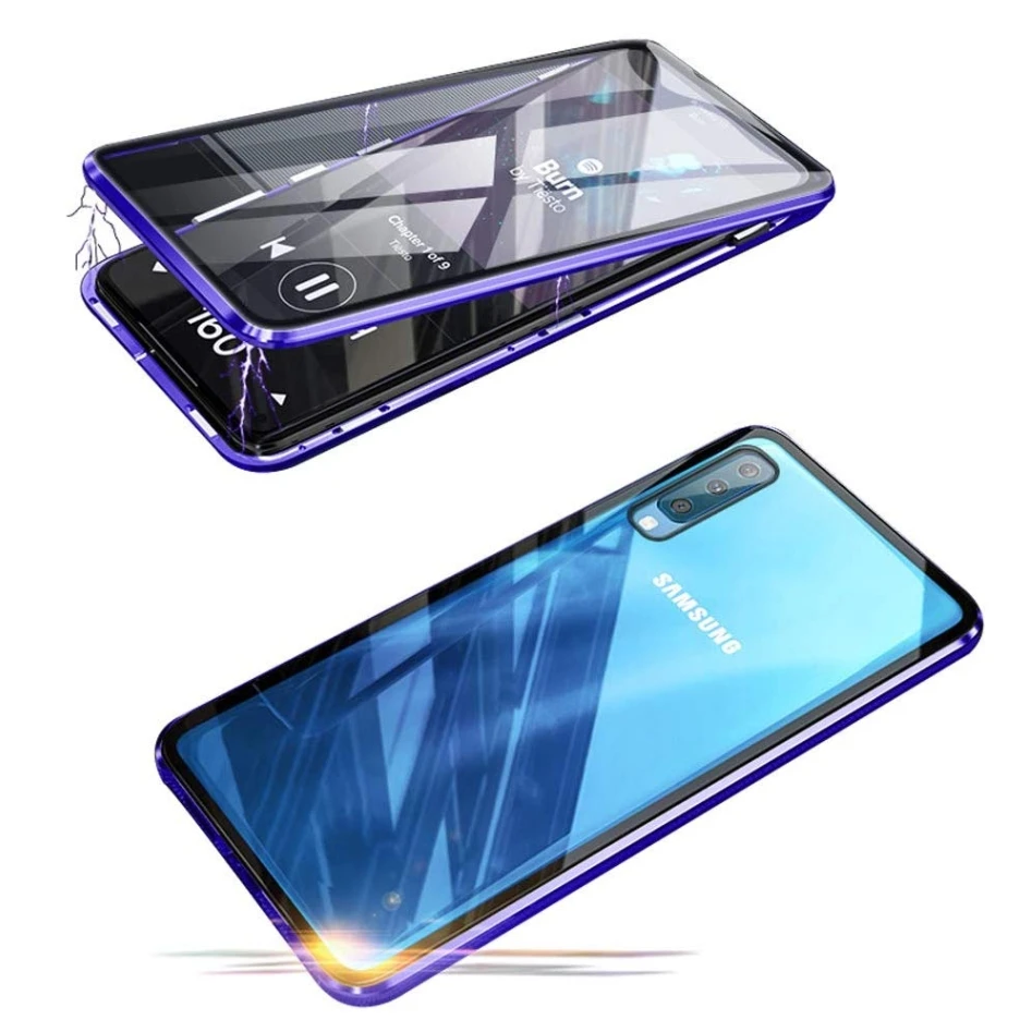 Magnetic For Samsung Galaxy A50 A70 S21 A30 A32 A52 A31 M31 A11 A50s A72 M30 M11 A71 A51 A81 Tempered Glass Metal - Mobile Phone Cases & Covers - AliExpress