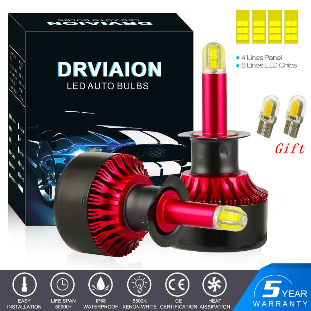 

360 Degree 8 Sides LED Headlight Lamp H1 H7 H8 H9 H11 9005 HB3 9006 HB4 Auto Fog Lamps 9012 Hir2 12V 6500K All In One 13500LM