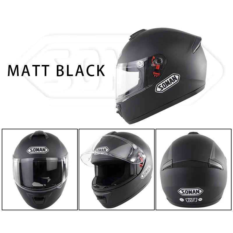 Soman Полный мотоциклетный шлем персонализированный шлем для мотокросса с одним объективом Casco Capacetes de Moto DOT одобрение SM962