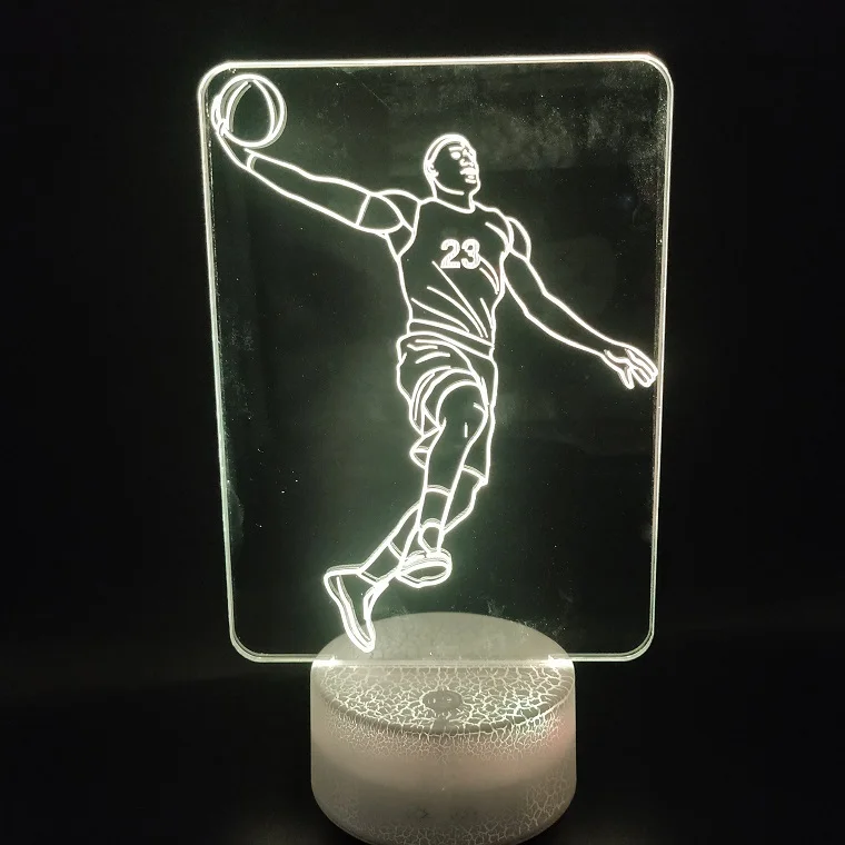 

Lebron James Slam Dunk 3D Lamp Handsome Lovely Gift for Basketball Fans Touch Sensor Multi-color Decor Led Night Light Lamp