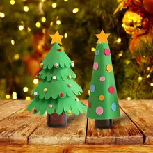 В форме рождественской ёлки Крышка для бутылки с красным вином с Pom Poms фотографический реквизит вечерние праздничные украшения для обеденного стола