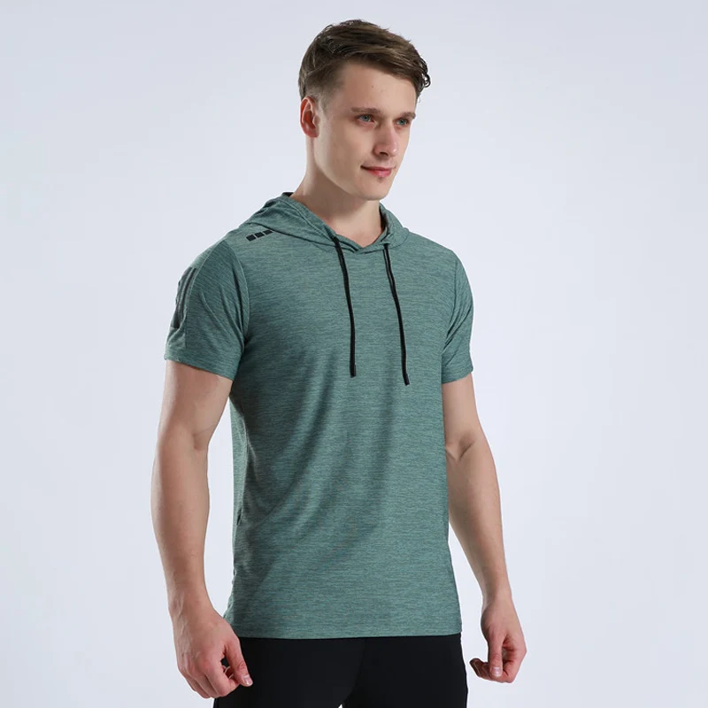 Осенние футболки с коротким рукавом мужские спортивные топы футболки быстросохнущие фитнес толстовки для бега однотонный Повседневный Свитшот Спортивная одежда для тренировок