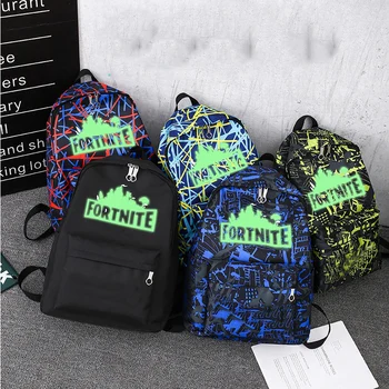 

Unisex Backpack Men Women Fortnites Luminous Rusksack Boy Girl Cartoon Print Schoolbag Student Bookbag Travel Canvas Knapsack