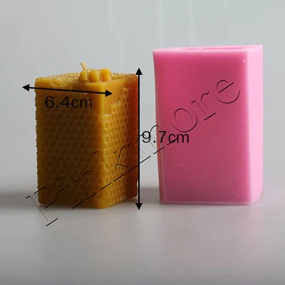 Светло-зеленый Квадратный круглый и шестиугольный сотовый формы 3D Свеча Плесень силиконовая форма для мыла. Глины Соль резьба плесень - Цвет: Светло-зеленый