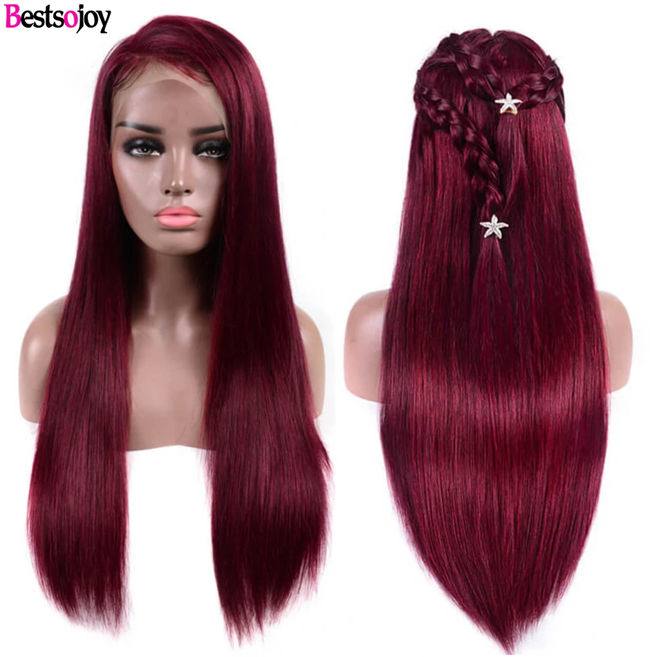 BURGUNDY HUMAN HAIR WIG
