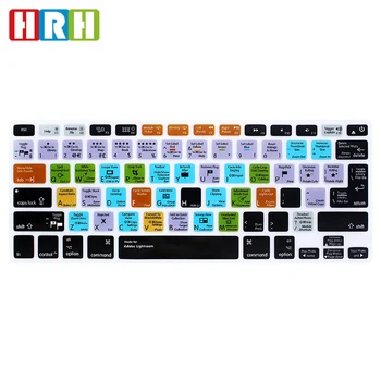 

HRH Lightroom Hotkey Shortcuts Function Silicone Keyboard Cover Protector Keypad Skin For Mac Air Pro Retina 13 15EU/US
