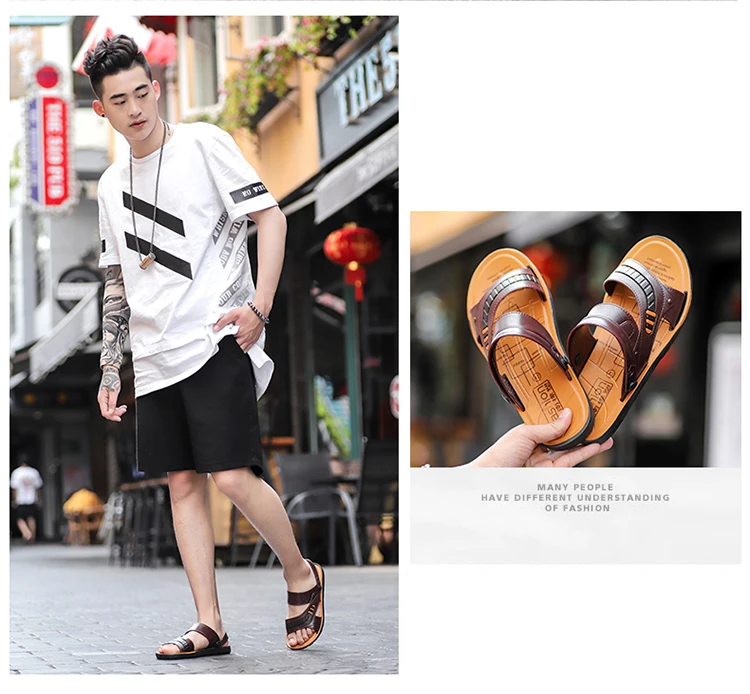 New Summer Beach Sandals Non-slip Slippers Men High Quality Outdoor Wear-resistant Slide Sandals Beach Shoes Sandalias Hombre