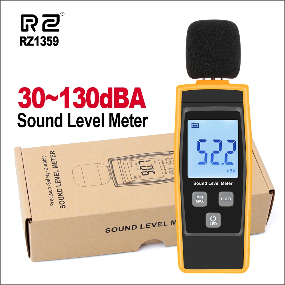 RZ Sound Level Meters Digital Sound Level Meter Sonometros Noise Audio Level Meter 30-130dB Decibels GM1359 Mini Sound Meter