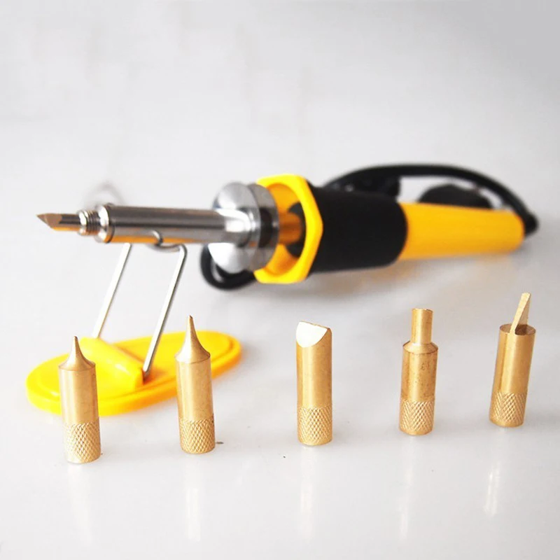 LAMEZIA 110/220V 40W Pyrography Tool 5 Soldering Iron Tips Wood Electric Hot Burning Pen Carving Set